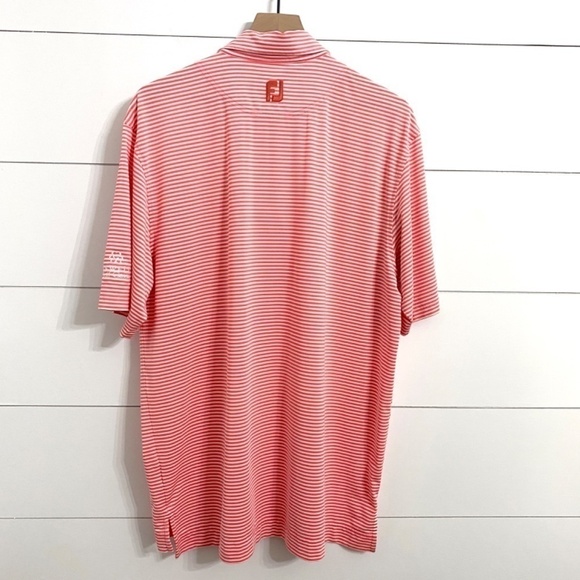 Footjoy Striped Performance Short Sleeve Golf Polo Shirt, Size Large - Picture 4 of 6